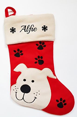 Custom Personalised Dog Pet Christmas Stocking Sack Gift with your own name