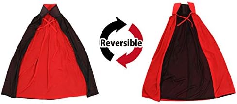 LANTIS Cool Cosplay Vampire Witches Deluxe Reversible Cape 2way Satin Cloak Halloween