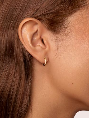 - Pendientes Aro Maria M. Acero con Baño en Oro de 18 Kt. Joyas Para Mujer.