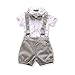 FERENYI US Baby Boys Bowtie Gentleman Romper Jumpsuit Overalls Rompers (7-12 Months, Gray 2)