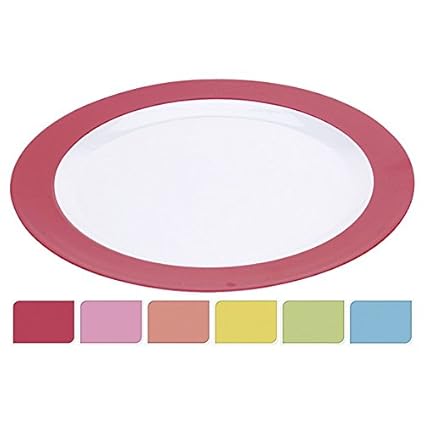 Teller flach Melamin, Ø 26 cm (Farbe zufällig, 1 Stück)