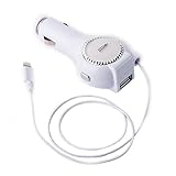 TECH Vehicle USB Car Charger Built in Retractable Lightning Cable for iPhone 6 Plus iPad iPod Android Phone
