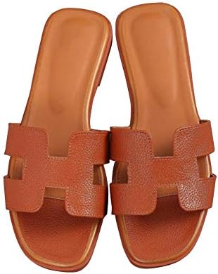 SaraIris Sandals for Women Slides Shoe - Casual Platform Flip Flops Open Toe Summer Notch Cut-Outs Slip On Flat Sandals