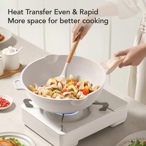 Cookware Set - Nonstick Pots and Pans Set Kitchen Cooking Pot and Pan Set with Lids, Non-stick Granite Cookware Sets Induction Pans for Cooking Set with Grill Pan, frying pan, Stockpot and Saucepan