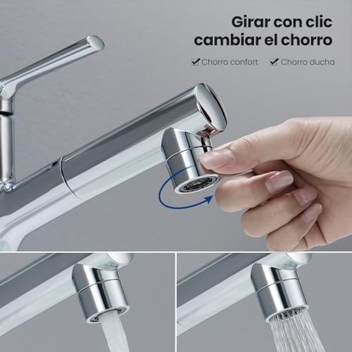 CECIPA Bathroom Sink Faucet Chrome with Removable Shower for Washing Hair | High Pressure Basin Faucet for Bathroom Basin, 2 Modes Water Flow Chrome | Sink Faucet High Pressure Bathroom Sink Faucet 2 Modes Water Flow Chrome