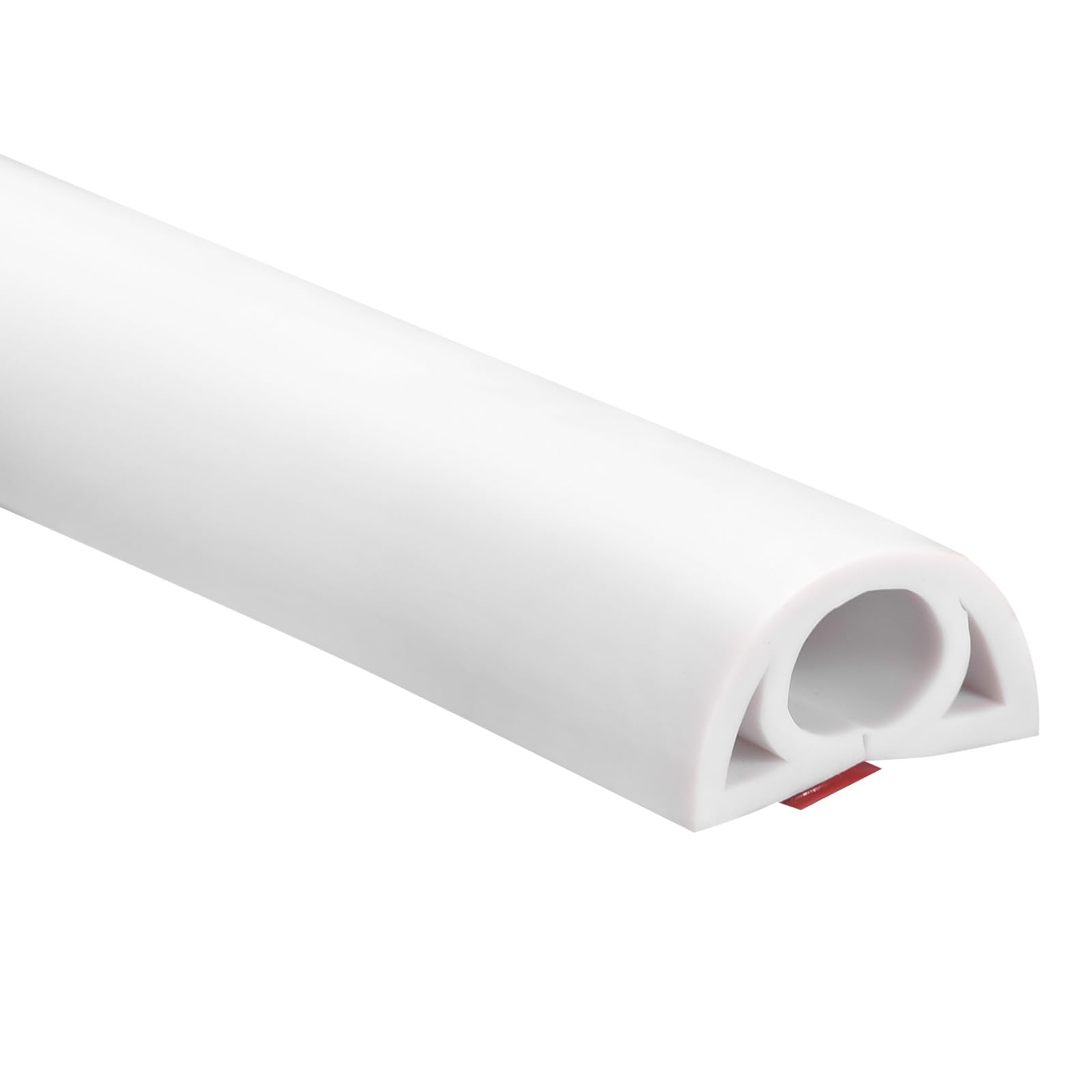 uxcell D20 3.3ft Floor Cord Cover, PVC Cord Cover Floor, Wire Cover for Extension Cords, Protect Wires & Prevent Cable Trips, Hole Width: 0.31", White