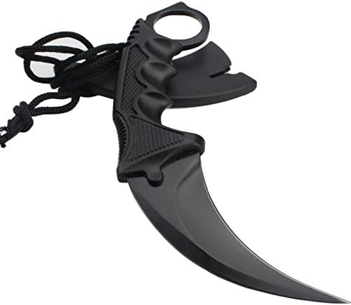 Charque Karambit Knife, Tracffy Pocket Knife CS GO Tactical Blade with Sheath, Survival Combat Hunting Camping Tool, UK Legal 3.5-Inch Blade Length
