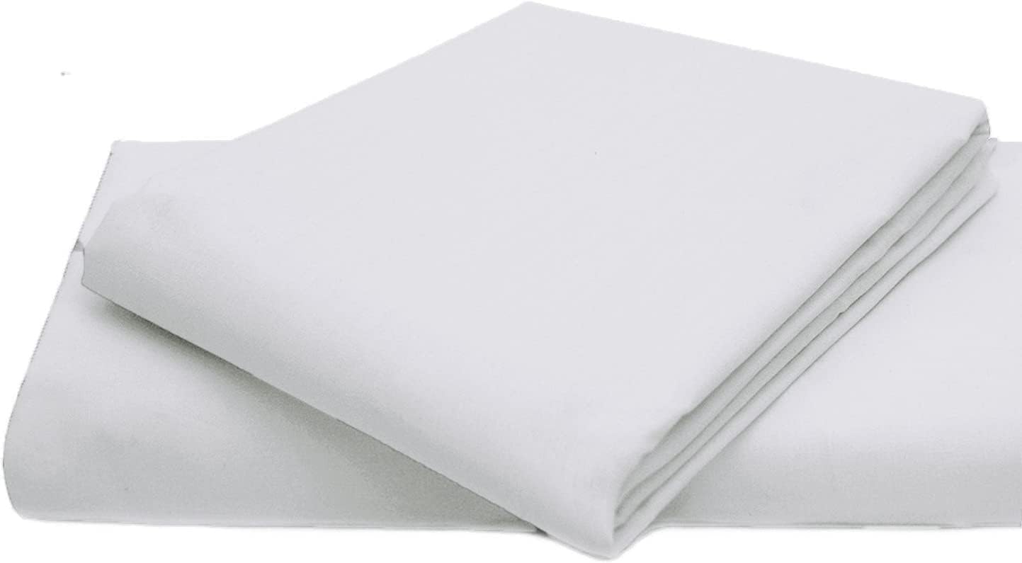 Comfy Nights PolyCotton Plain Dyed Flat Sheet Or Pillow Pair, King - White