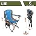ALPHA CAMP Oversized Camping Folding Chair Heavy Duty Steel Frame Support 350 LBS Collapsible Arm Chair with Cup Holder Quad Lumbar Back Portable for Outdoor/Indoor