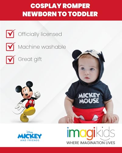 DISNEY MICKEY MOUSE NEWBORN BABY BOYS COSPLAY ROMPER 0-3 MONTHS