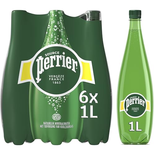 Agua Mineral Natural con Gas - Paquete de 6 Botellas de Plástico de 1 L - Total: 6 L