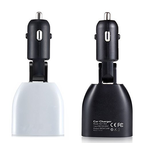 Car Charger, 3.4 A Car Charger Adapter Metal Dual USB Car Charger LED Display Car Voltage Detector Flush Fit Iphone X/ 8/7/ 6s/ Plus, iPad Air 2/ Mini 3, Galaxy S9/ S8/ S7 Edge Android Devices - Thumbnail 3