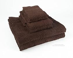 See Linteum Textile 6-Piece Gift Set Extra-Soft Thick Absorbent Luxury BATH TOWEL SET (2 Washcloths, 2 Hand Towels, 2 Bath Towels) Ribbon-Wrapped - Chocolate Details