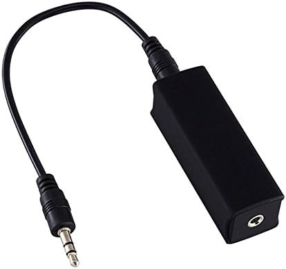CLICK2U Ground Loop Noise Isolator for Car Audio / Home Stereo System (Buzzing Noise Completely) with 3.5mm Audio Cable Black