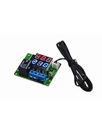 LM yn DC 12 V termostato Digital módulo  4 °F a + 212 °F Fahrenheit temperatura visualización Tabla de driver de temperatura con sonda de sensor de 20 un relé impermeable visualización LED Dual Rojo + Azul