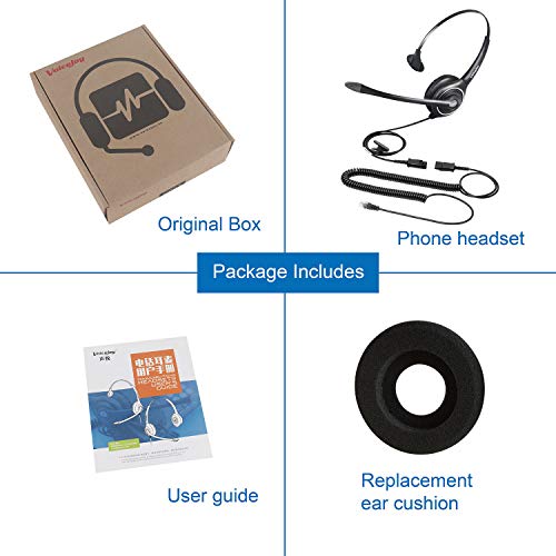 Single Ear Noise Canceling Headset for Call Center/Office with QD Cable for All Cisco 6000, 7800 and 8000 Series Phones and Also Models 7940 7941 7942 7945 7960 7961 7962 7965 7970 8841