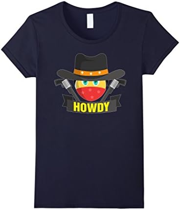 Womens Funny Cowboy Emoji Shirt Outfit Clothes Girls I Love Cowboys XL Navy