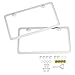 Ohuhu 2 PCS Slim Bottom License Plate Frames Polish Mirror Powder Coated Wont Block Letters/Stickers