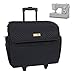 Everything Mary Black Stamped Rolling Sewing Machine Tote - Sewing Machine Case Fits Most Standard Brother & Singer Sewing Machines