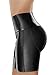 YIANNA Women's High Waist Tight Shorts Perfect Tummy Control Waist Panties Mid Thigh Slimmer Shaper, Y7103-Black-M