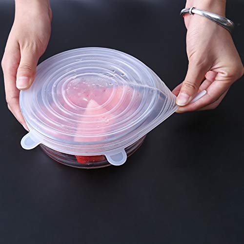 Silicone Stretch Lids set of 6 pack multi size lids fits 2.6"- 11" for foods, bowls, Jars, Cups, Pots, Mugs covers 2 Silicone Stretch Lids set of 6 pack multi size lids fits 2.6"- 11" for foods, bowls, Jars, Cups, Pots, Mugs covers - Image 3