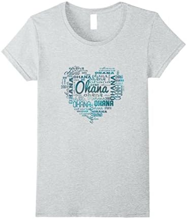 Womens A Heart of Ohana (Family)TShirt-Love your family Hawaii T XL Heather Grey
