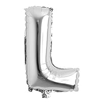 32 inch Letter Balloons Silver Alphabet Number Balloons Foil Mylar Party Wedding Bachelorette Birthday Bridal Shower Graduation Anniversary Celebration Decoration (32 inch L Silver)