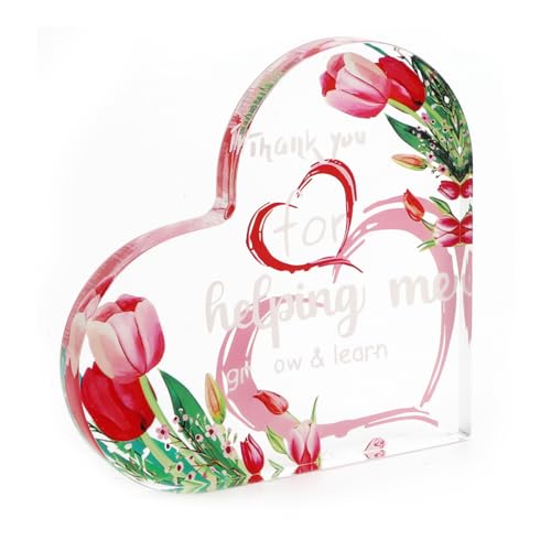 MUCOOS Acrylic Ornaments to Express Gratitude, Dreamy Pink Tulip Theme, Gifts for Teachers, Thank You Gifts, Gifts for Women, Exquisite Acrylic Plaques