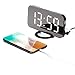 Wellonice Digital alarm clock - Stylish led Clock with 2 USB Ports - 6.5 inch display Stylish led with Automatic Brightness Control