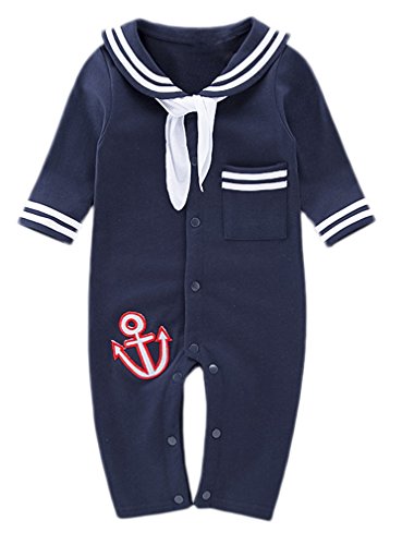 Soojun Toddler Baby Boys Sailor Suit Rompers Onesie Outfit
