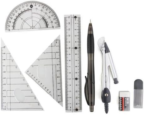 SODIAL(R) School Maths Geometry Set Mathematical Instruments 2 Set Squares