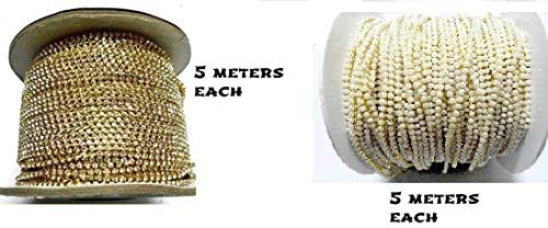 Aarna Craft Fashion Chain & Pearl Chain 10 Mtr Pack for Jewellery Making/Silk Thread Jumka,Bangles Combo Pack