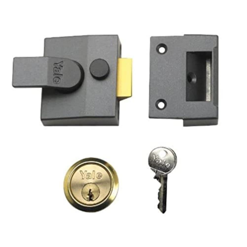 YALE YALP85DMGSC P-85-DMG-SC-40-Deadlocking Nightlatch Finish, High Security with Automatic Deadlock, Dark Metallic Gray, 40