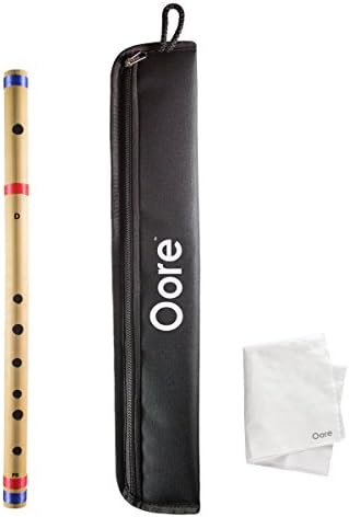 Oore Prime Regular D Natural Bamboo Flute - Indian Wooden Musical Instrument