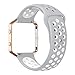 Fitbit Blaze Bands, UMTELE Sport Silicone Replacement Strap with Rose Gold Frame for Fitbit Blaze Smart Fitness Watch Silver/White