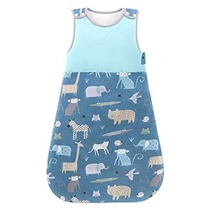 Viedouce baby slaapzak, organisch katoen draagbaar deken slaapzak alle seizoenen 70-80 cm voor baby peuter