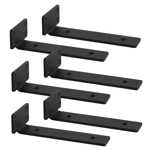6 Stück Regalhalterung 25cm Schwarz Schwerlastwinkel Regalwinkel Metall