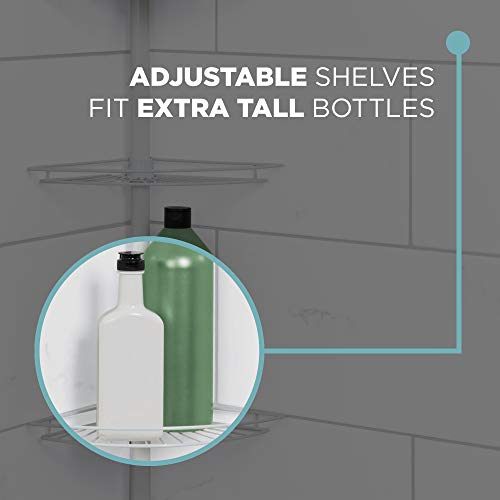 Zenna Home, White Zenith Products 2114W Tub and Shower Tension Pole