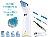 Blackhead Remover Vacuum Pore Cleaner Comedo Suction with Bonus Blackhead Tweezer Set and Silicone Face Brush