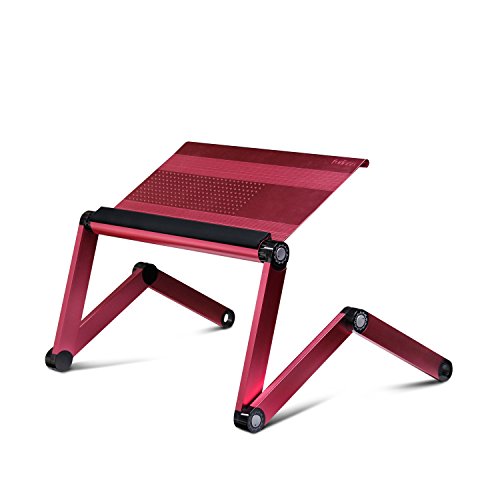 Furinno A6-Pink Ergonomics Aluminum Vented Adjustable Laptop Portable Bed Tray, Pink