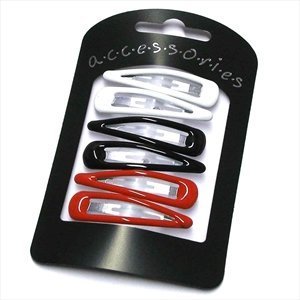 6 Pieces White / Black / Red Snap Clip - 5cm