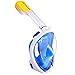 SEGMART Full Face Snorkel Mask with 180° Field of View for Surface Snorkeling (anti-leak) (Blue,S/M)