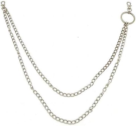 XBYUK Fashion Waist Chain Cool Shining Punk Style Pants Trousers Jeans Wallet Chain Rock Hip Hop (Silver)