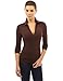Patty Women's Polo Collar V-Neck Long Sleeve Stretch Pullover Blouse