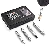 Tacklife Damaged Screw Extractor Set, 4pcs Stripped Screw Remover with Case, Made of High-Speed Steel 6542#, Hardness 63-65HRC, SEB04A