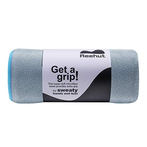 REEHUT Yoga Towel, Non Slip Yoga Mat Towel Sweat Absorbent, Super Microfiber 72″ x 26.5″ – Ideal Hot Yoga Towel for Hot Yoga & Pilates, Exercise, Fitness (Dark Gray)