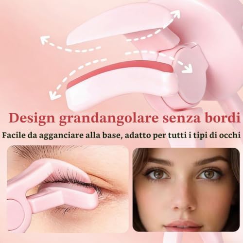 Piegaciglia Riscaldato, piegaciglia professionale, piegaciglia elettrico con ricarica, Elettrico Ricaricabile Riscaldamento Rapido in 8s e 24H di Lunga Durata,per il trucco degli occhi, Eyelash curler