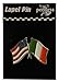 American and Ireland Flag with Gold Trim Lapel Pin