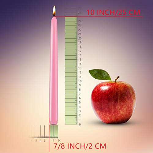 10 inch Taper Candles Set of 12 Unscented Dripless Candlesticks 8
