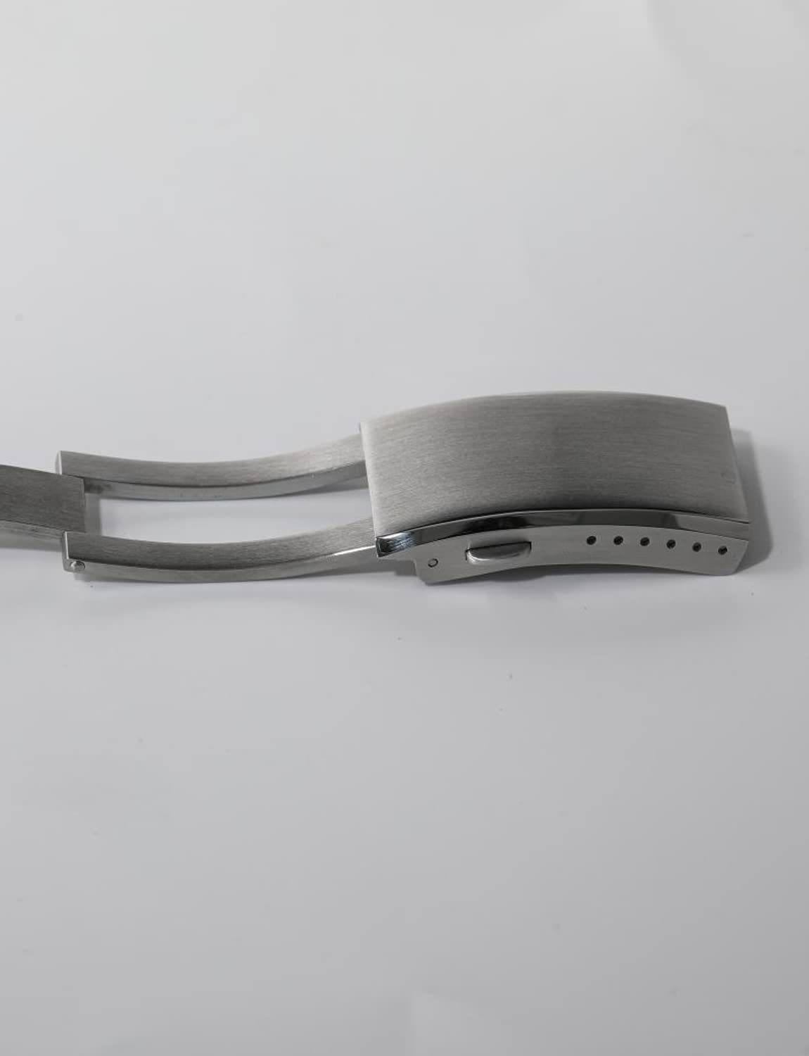 watchdives Watch Buckle 18mm Stainless Steel Watchband Clasp Silver Fold Safety Milled Clasp Replacement